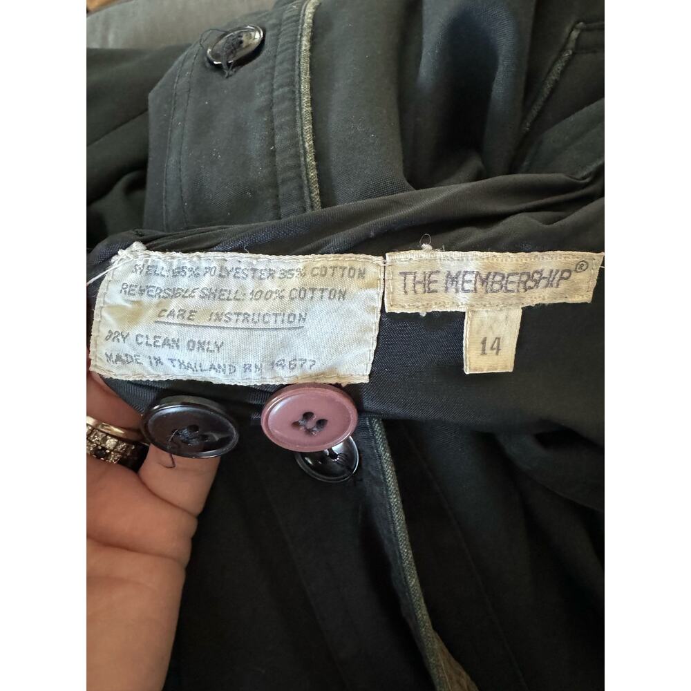 Vintage The Membership Reversable Corduroy brown/ black hooded Coat size large - Picture 12 of 16